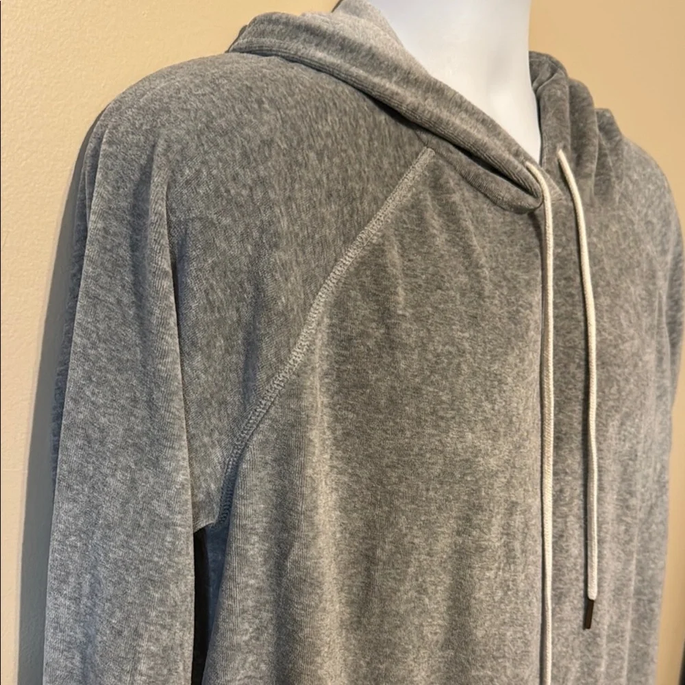 J. Crew Gray Pullover Hoodie with White Stitching - Picture 5 of 9